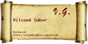 Vilcsek Gábor névjegykártya
